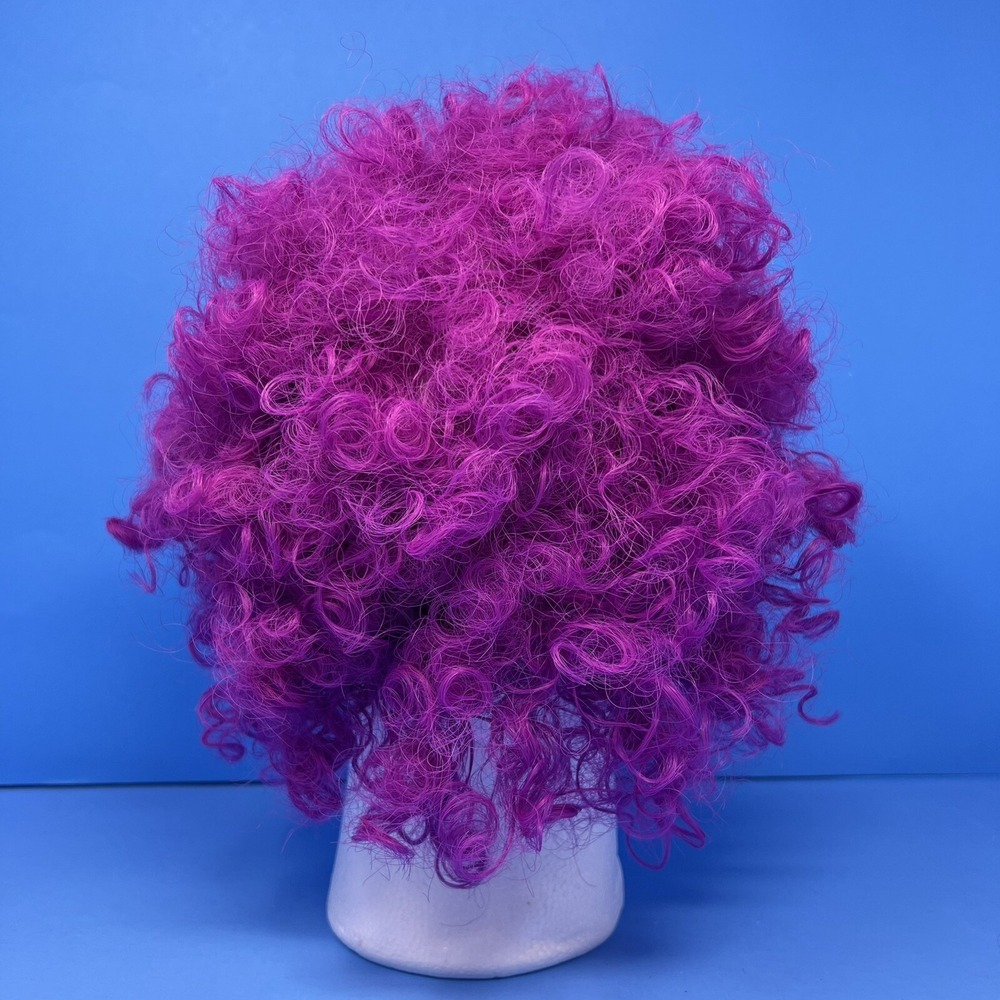 Halloween Clown Costume Wig Purple Afro 60s 70s‎ Disco Clown - Picture 9 of 15